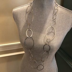 Fun silver ovals chunky necklace